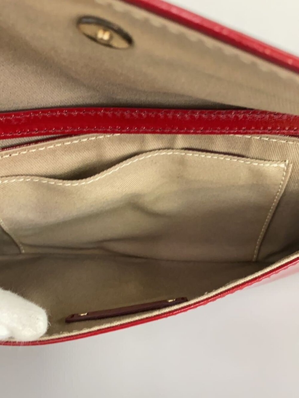 Celine triomphe Shoulder Bag Enamel RED - Picture 6 of 7